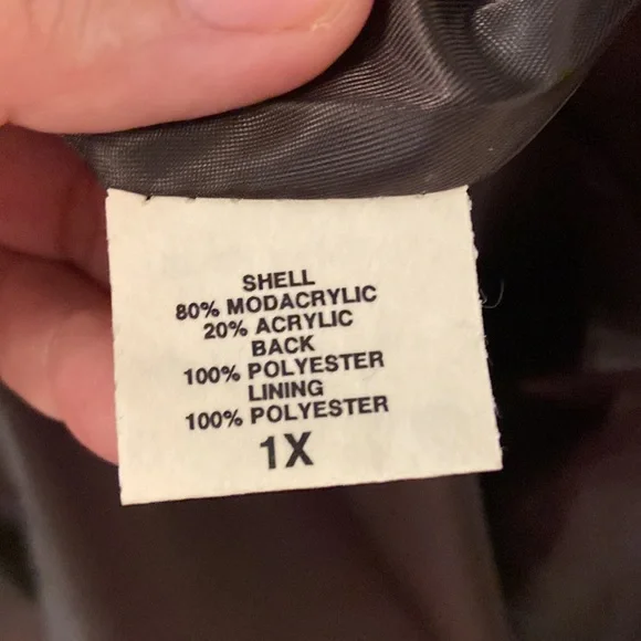 PamelaMcCoy Dark BrownFaux Fur LongCoat Size 1XNew with tags